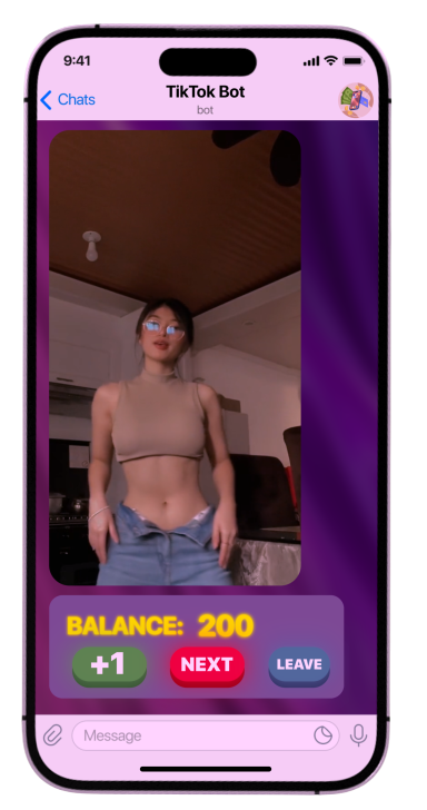 Interface de l'application sur un téléphone